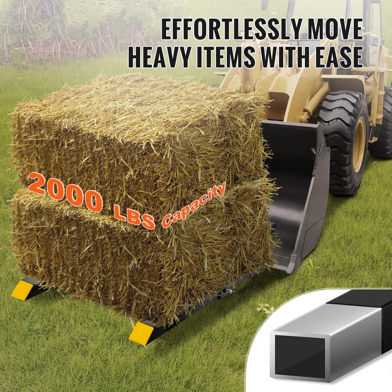 VEVOR 43" 2000lbs Pallet Fork Clamp On Tractor Forks Adjustable Bucket Forks gallery
