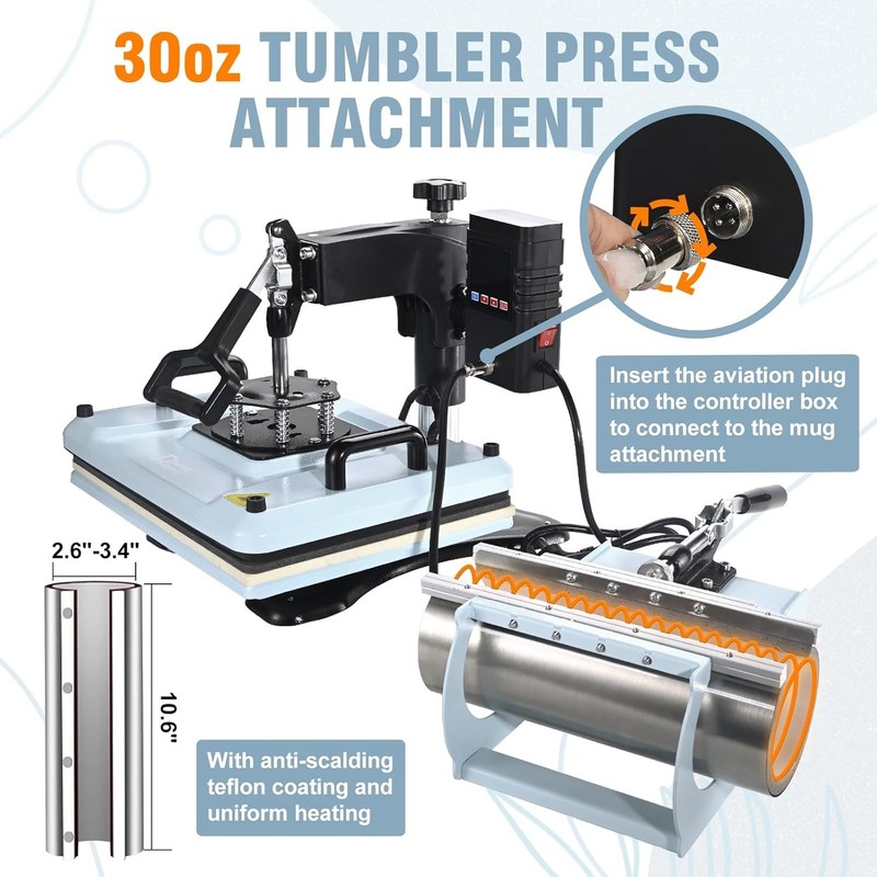 Blue Heat Press 12x15 5 In 1 T Shirt Hat Mug gallery