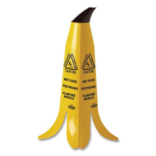 Impact Banana Wet Floor Cones, 11 x 11.15 x 23.25, Yellow/Brown/Black