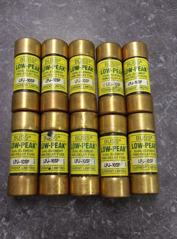 Nice Lot Bussmann LPJ 10SP 10 Amp Fuses Low-Peak 600 Volts