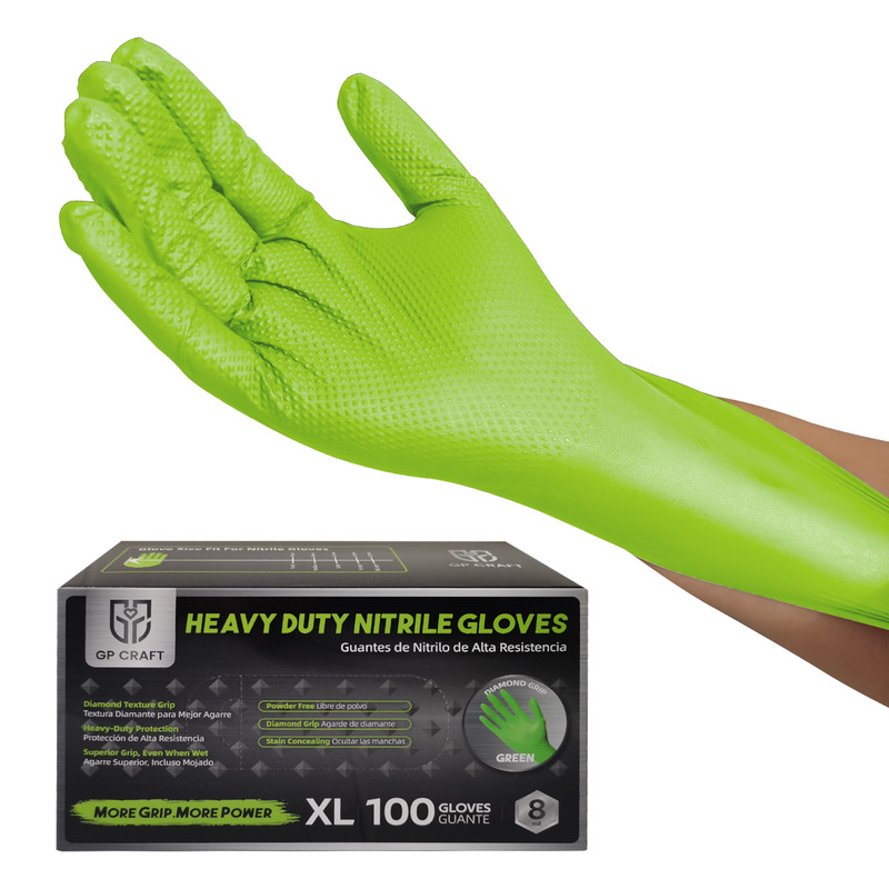 8 Mil Nitrile Gloves 100 Pack Heavy Duty Industrial Work Repair Latex Free Large