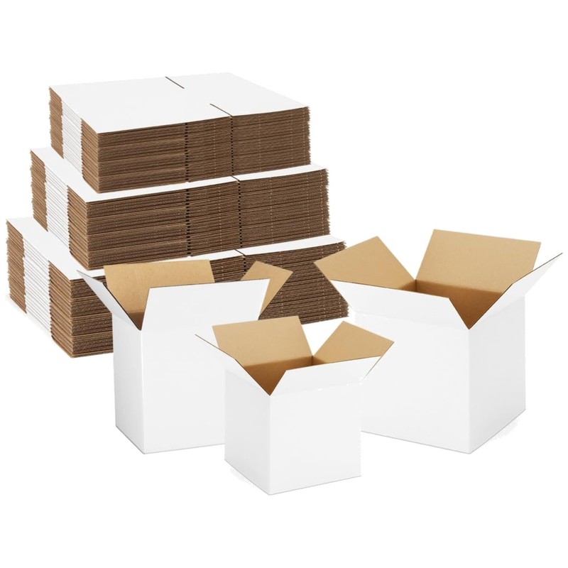 45 Pack Small Shipping Boxes: 4x4x4 & 5x5x5 & 6x6x6 Variety