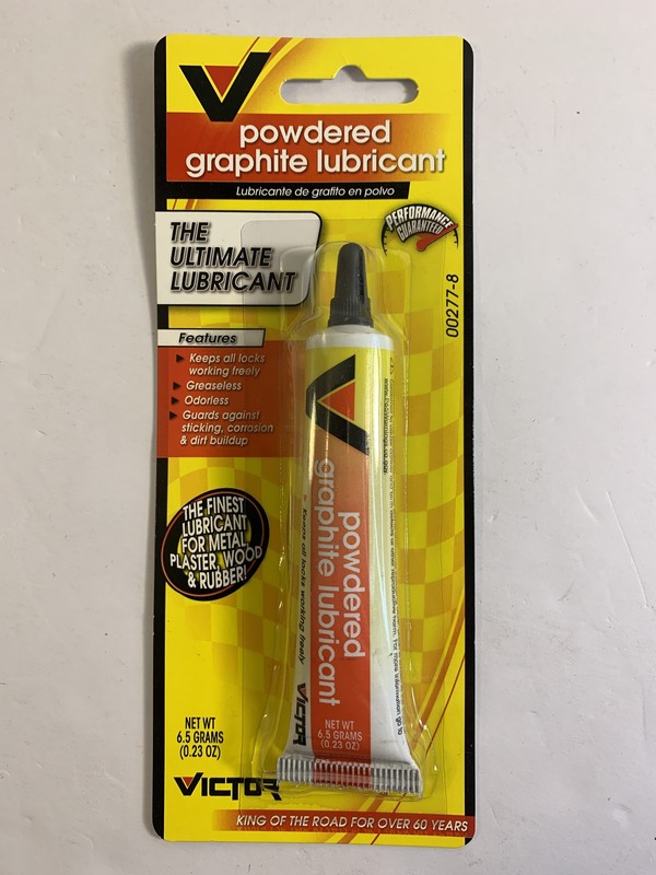 Victor Powdered Graphite Lubricant 00277-8 for Locks Metal Wood Rubber 6.5g