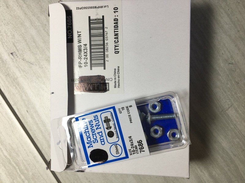 10PK Machine Screws and Nuts Steel Round Head 10-24x/4″ 100PCS TOTAL