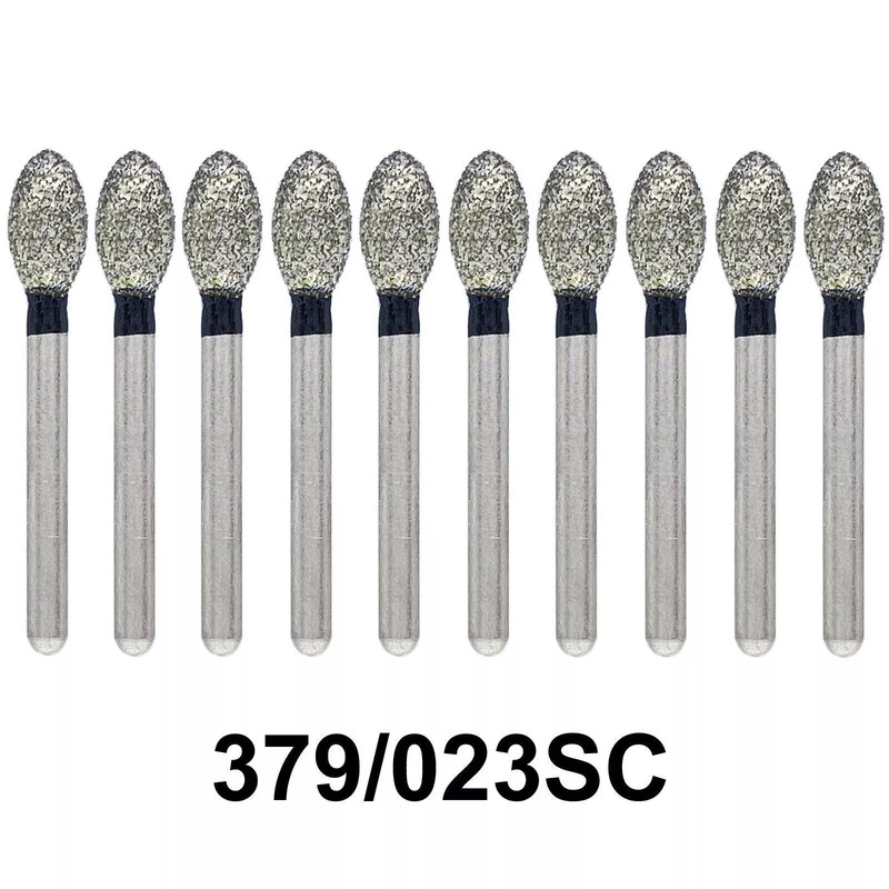 10Pcs Dental Pointed Football Taper Coarse Grit Diamond Burs FG Bur 7 Types