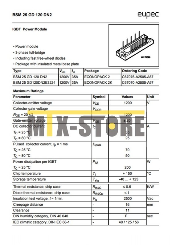 1PCS Brand NEW INFINEON/EUPEC Module BSM25GD120DN2E3224 Quality Assurance 100% gallery