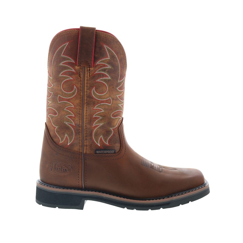 Justin Boots Driller 11″ Waterproof EH Mens Brown Work & Safety Boots