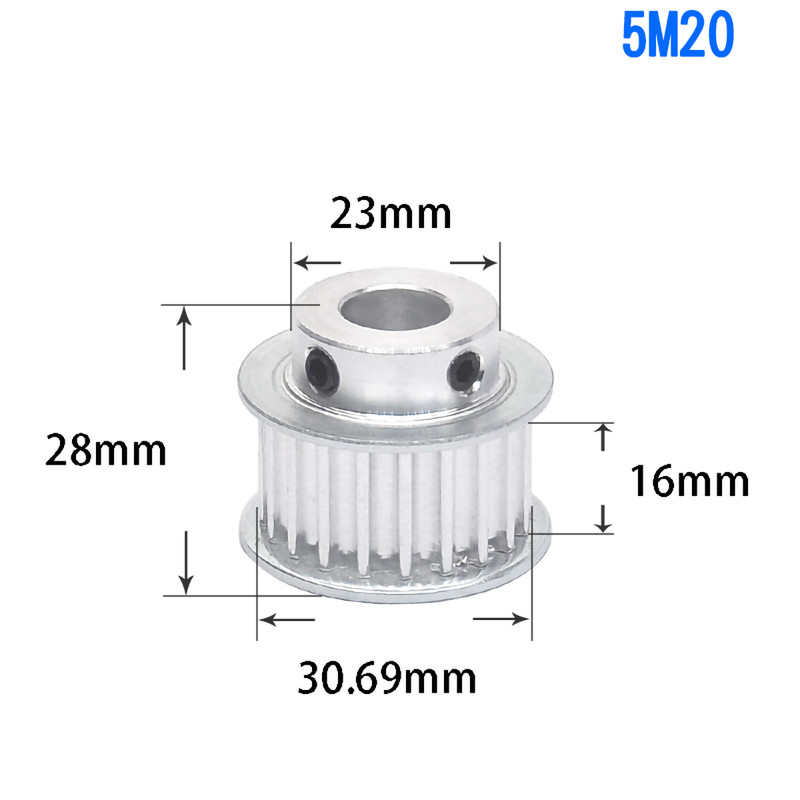 For 15mm Wide Belt,HTD 5M Timing Belt Pulley With Step 20T-60T Bore 5-25mm CNC