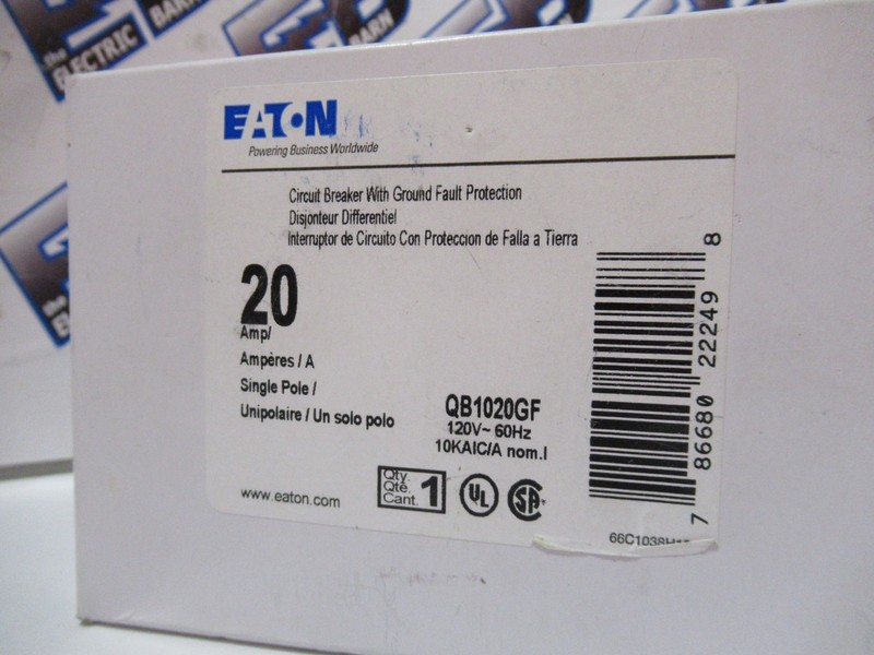 Eaton QB1020GF Circuit Breaker 20 Amp 120 Volt 1P GF Protection Bolt On -NEW-B gallery