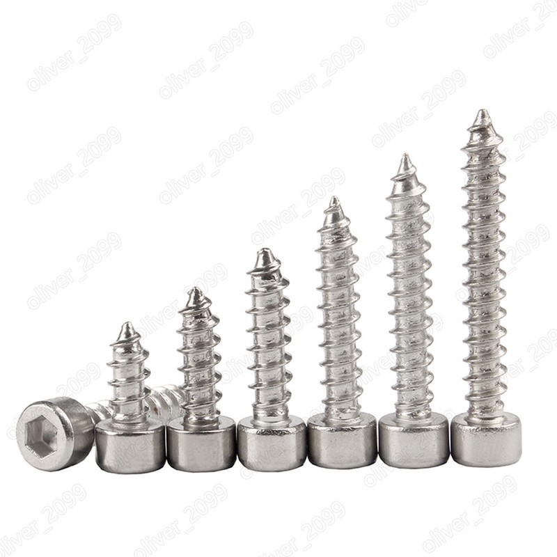 M2 M2.6 M3 M4 M5 M6 304 Stainless Steel Hex Socket Cap Head Self tapping Screws gallery