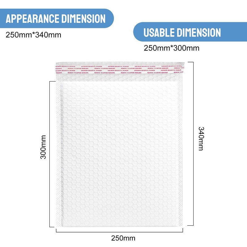 Poly Bubble Mailers 7"x9" /9.8"x11.8" /7.8" x9.8" Tough Dimple Design Bag White gallery