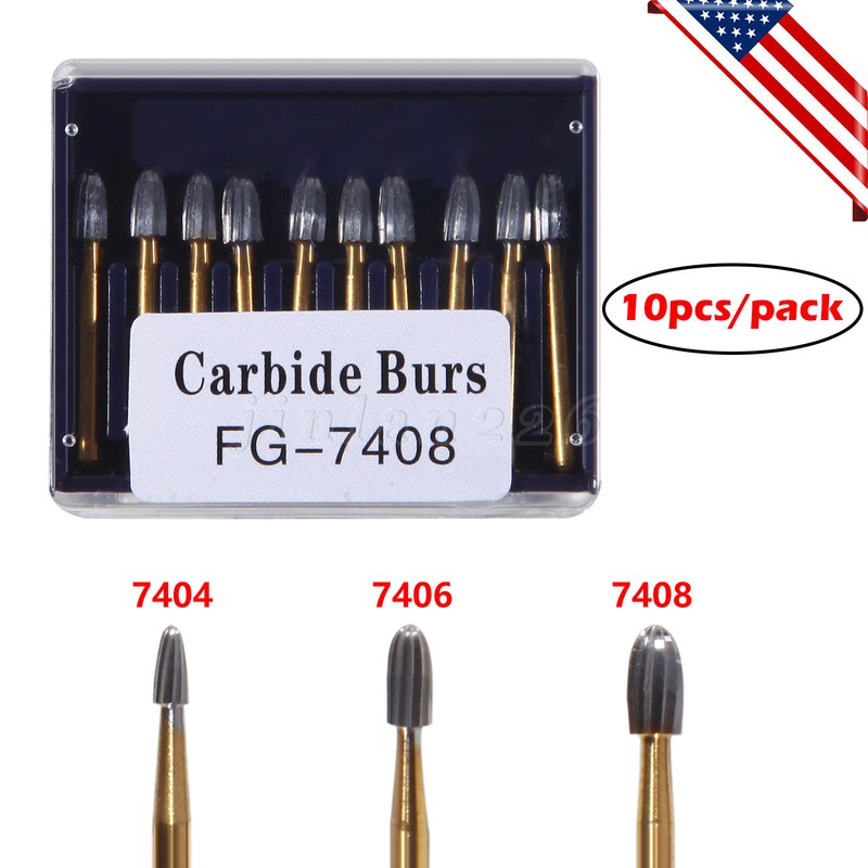 Dental Carbide Burs Trimming Finishing Polishing Egg Football FG 7404 7406 7408 gallery