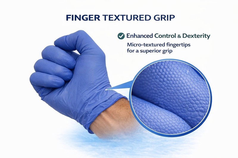 Cuff First Nitrile Exam Gloves 125 Ct Blue Latex-Free Powder-Free gallery