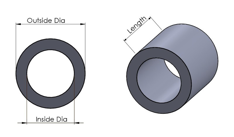 New Aluminum Spacer Bushing 3/4" OD x 5/16" ID--Fits M8 or 5/16" Bolts gallery