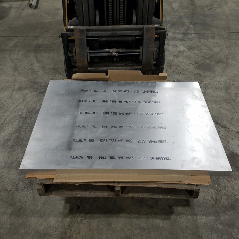 52″ Length x 39″ Wide x 2-1/4 Thick, 6061-T651, AMS 4027, M61 Aluminum Plate