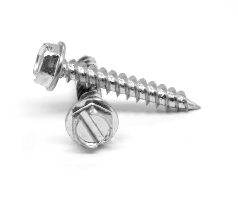 #4-24 x 3/4″ Sheet Metal Screw Slot Hex Washer Hd Type AB Zinc