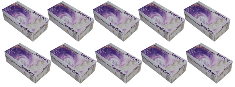 SUNNYCARE LATEX GLOVES – 6803 LARGE – CASE OF 10 BOXES (100 GLOVES/BOX)