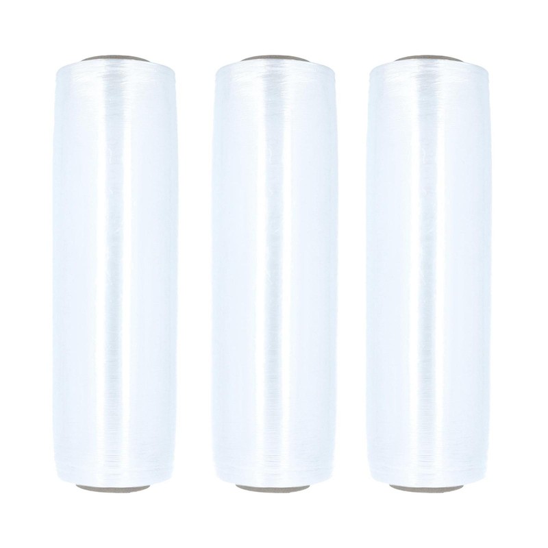 4 Rolls 17" x 1476' (30 Gauge) Plastic Film Pre-Stretch Hand Shrink Wrap Clear gallery