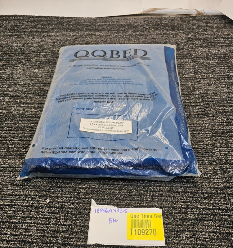 (QTY 2) QQBED 25X25X5 Pacific Blue Outdoor Seat Chair Patio Cushion Cover Case gallery