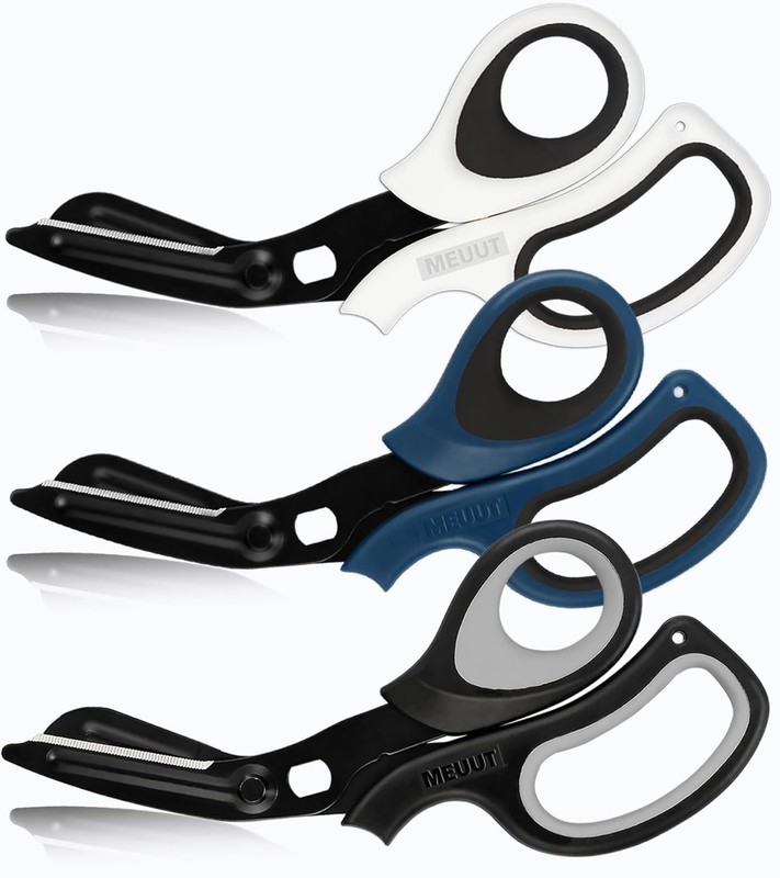 MEUUT 8 inches All Purpose Scissors Multipurpose Heavy Duty Black+navy+white