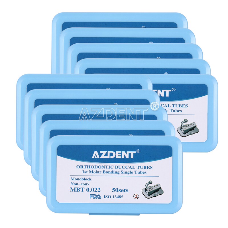 AZDENT Dental Orthodontic Buccal Tube 1st Molar Sgl MBT.022 Monoblock Bondable