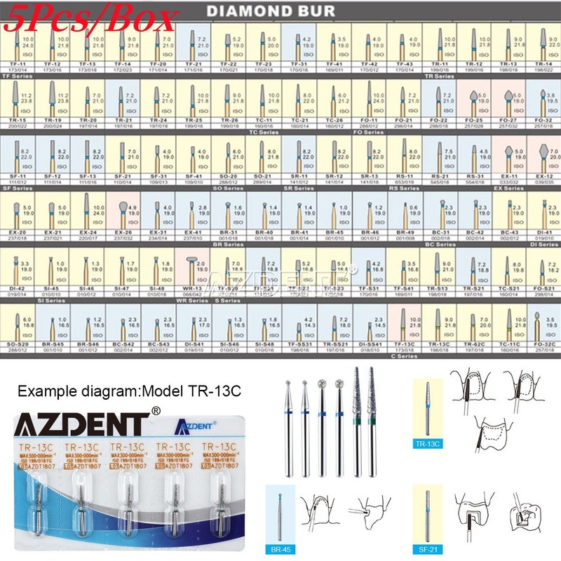 AZDENT Dental FG Diamond Burs for High Speed Handpiece Friction Grip gallery