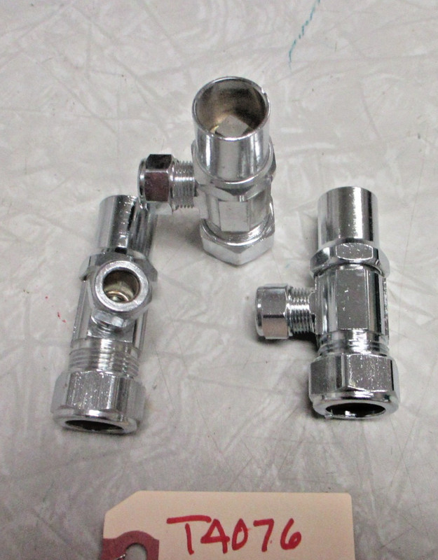 (3-PACK) Angle Supply Stop Valve 5/8″ OD Comp x 3/8″ OD Comp Brass *NO WHEEL*