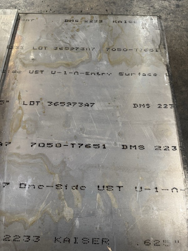 Aluminum 7050-T7651 Plate .625″ x 12″ x 24″