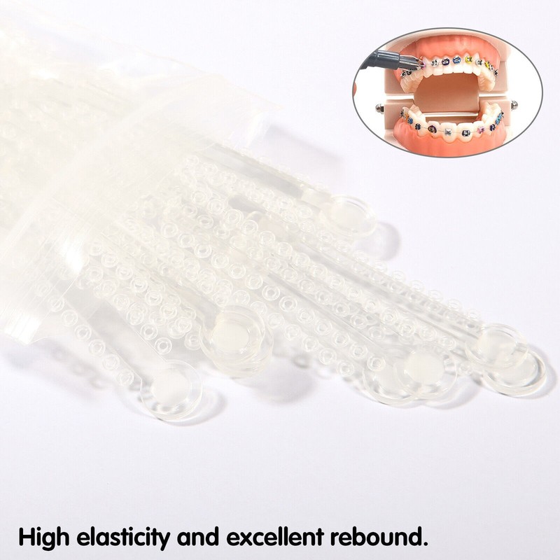 1040 Dental Orthodontic Ligature Ties Elastic Rubber Band Black/Rainbow Colors gallery