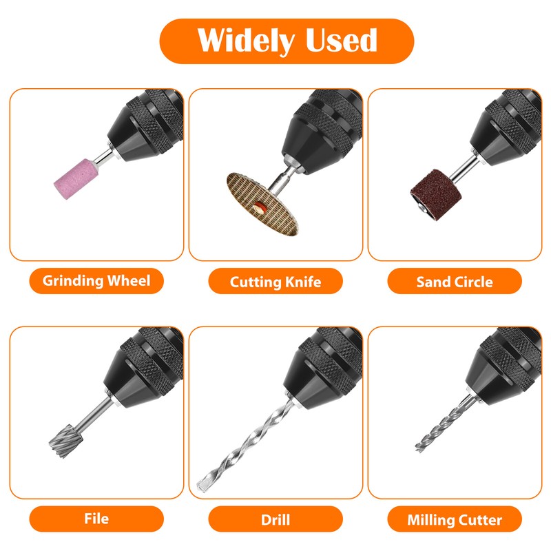 2Pcs 1/4" Inch Hex Shank Keyless Drill Bit Chuck Quick Change Adapter Converter gallery