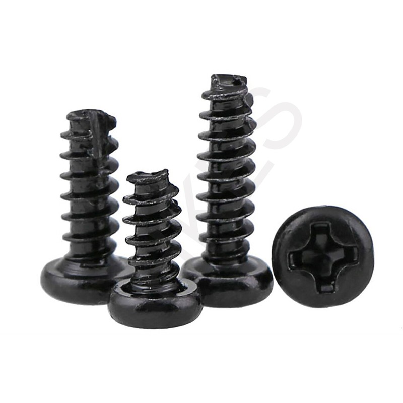 M2 M2.3 M2.6 M3 Phillips Pan Head Self Tapping Screws – Black Zinc Plated