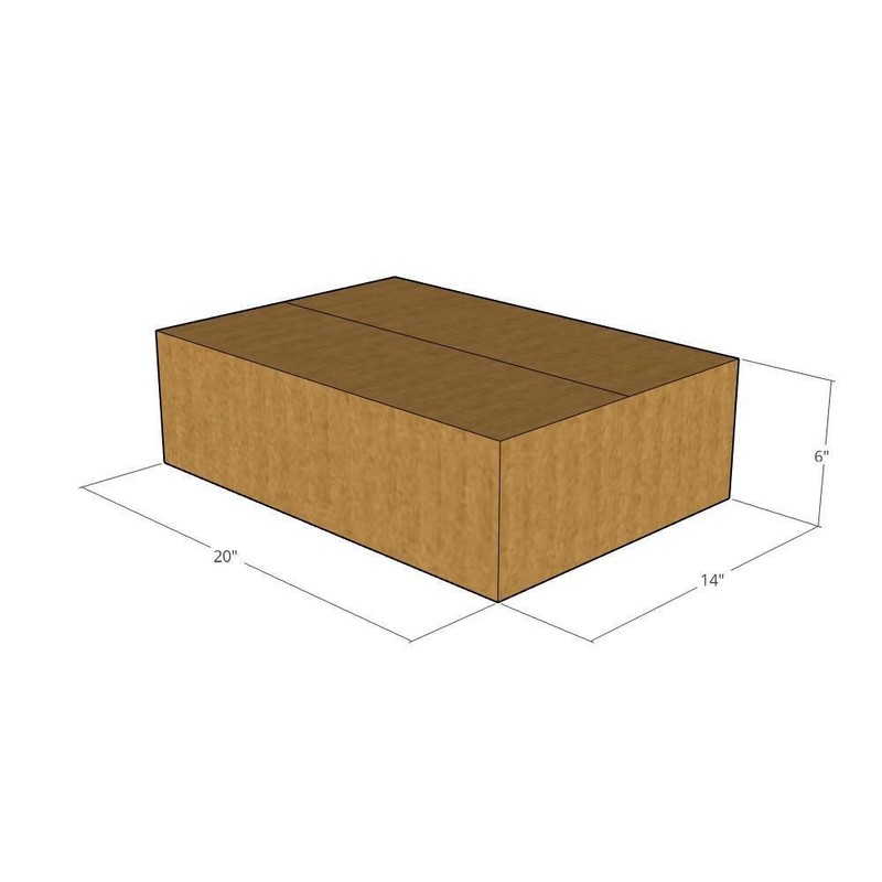 25 20x14x6 Kraft Brown Corrugated Shipping Boxes 32 ECT Single-Wall New
