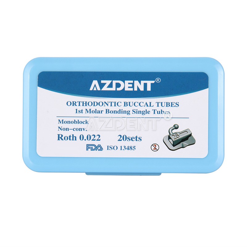 AZDENT Dental Orthodontic Buccal Tube 1st 2nd Molar Roth MBT 022/018 Bondable gallery