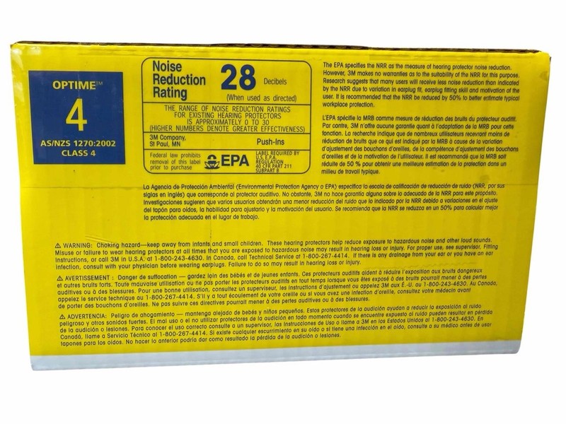 NEW 100 Pairs 3M Push-Ins E-A-R Earplugs Corded 318-1001 Yellow gallery