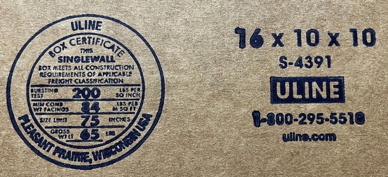 16" x 10" x 10" Cardboard Corrugated Box - SINGLE BOX gallery