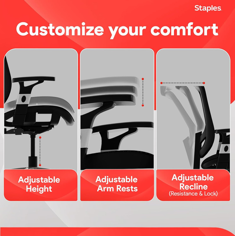 Hyken Ergonomic Task Chair, Mesh, Ergonomic, Lumbar Support, Swivel, Black gallery