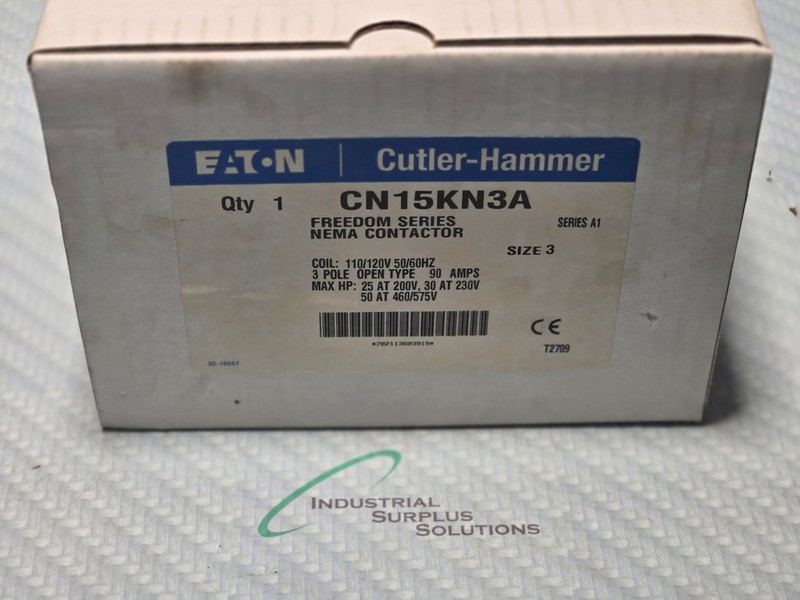 CUTLER HAMMER CN15KN3A CONTACTOR SIZE 3 110-120V COIL