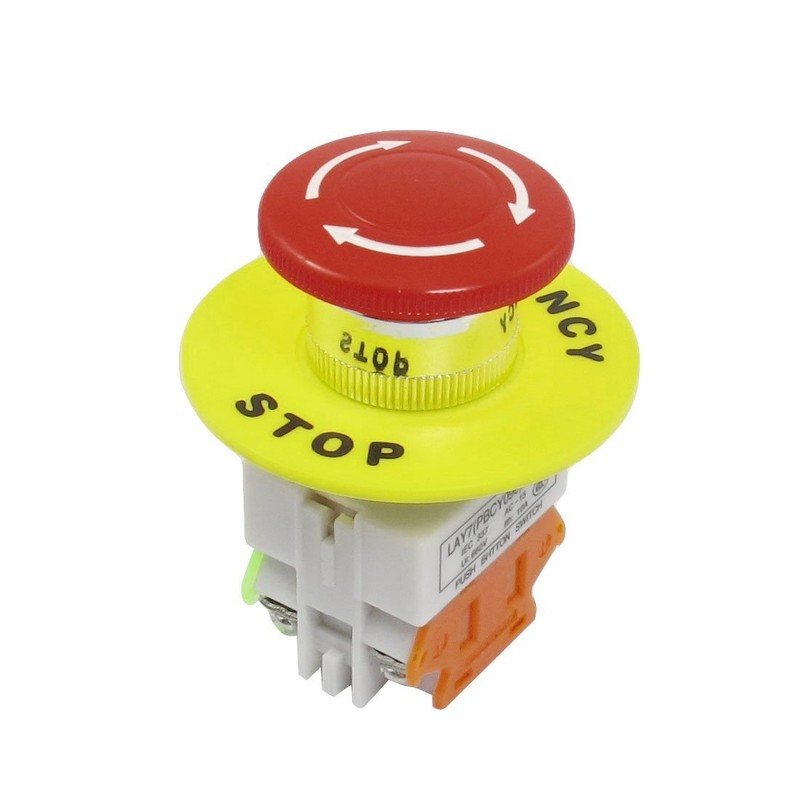 2 Pcs x Red Mushroom Emergency Stop Push Button Switch NO + NC 22mm CNC Gecko gallery