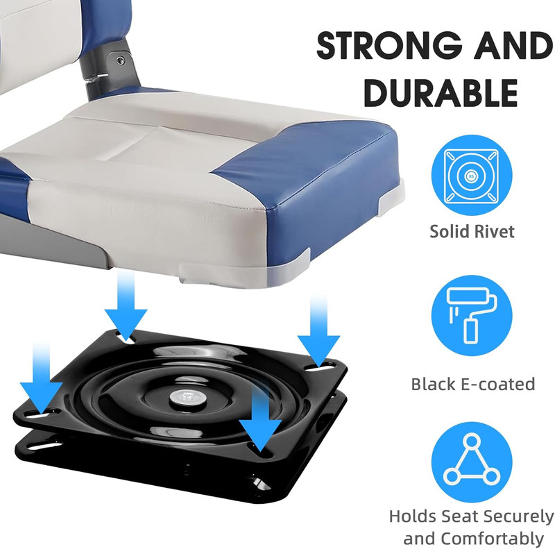 Boat Seat Swivel Mount,360 Degree Boat Seat Swivel for Jon/Fishing/Kayak/Bass/Po gallery