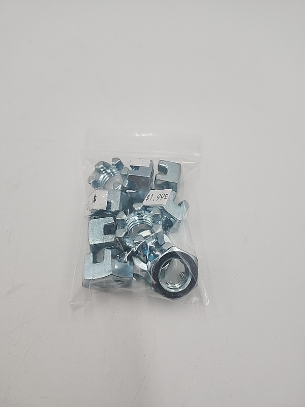 (10 Pcs) 5/8-11 Slotted Castle Hex Nut, Zinc Plated gallery