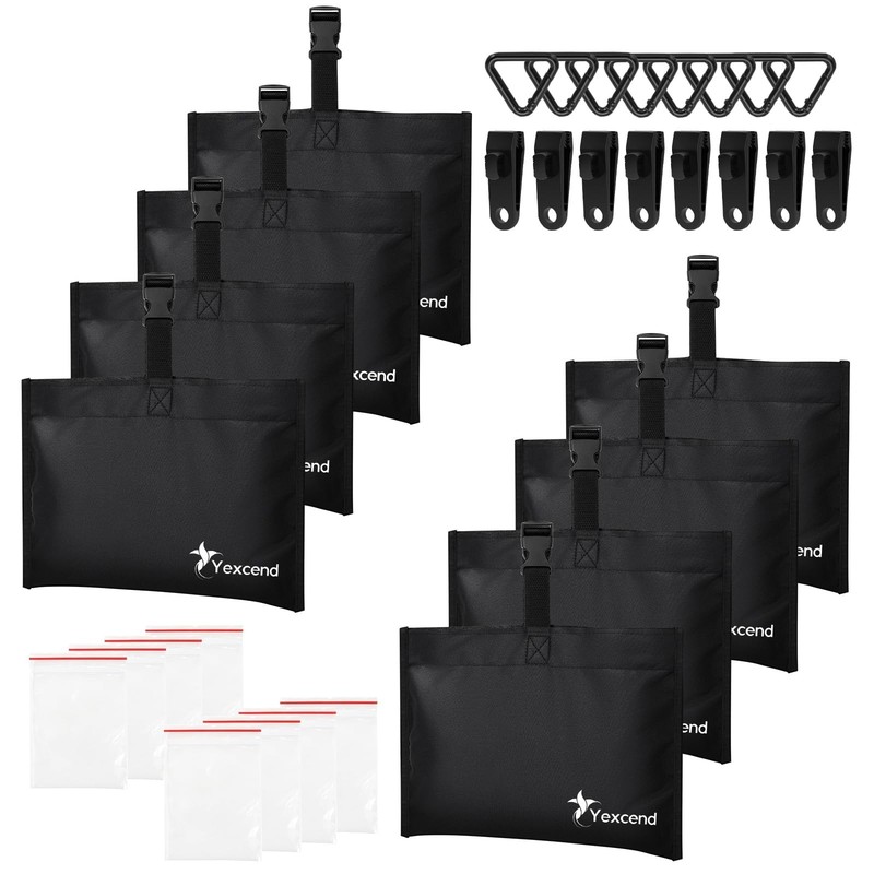 8 Packs Boat Cover Sand Bag Mooring Kit, 600D Marine Grade Polyester Canvas w…