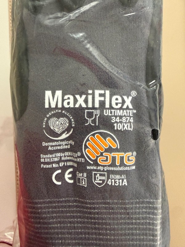 MaxiFlex Nitrile PIP -CoatPROTECTIVE WORK GLOVES 34-874 (12 pack) size XL