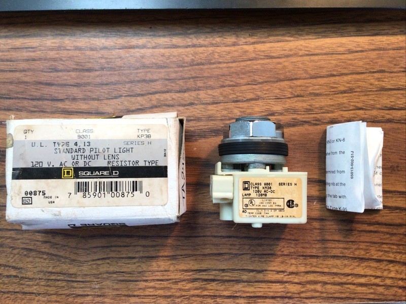 Square D Standard Pilot Light Without Lens 9001 KP38 (TA24SG)