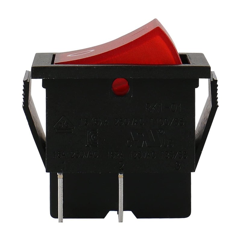DPST Rocker Switch,ON/Off 4-Pin 16A 250V AC,Red LED Illuminated Snap-in Power... gallery