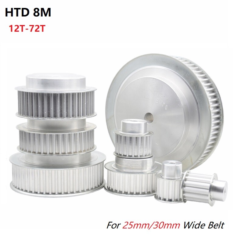 HTD 8M Timing Belt Pulley With Step BF-Type 12-72T Tooth For 25mm/30mm Wide Belt