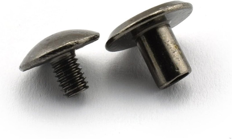 15 Chicago Screw Sets - Round Slotted Head Black Carbon Steel for Leather Craft gallery
