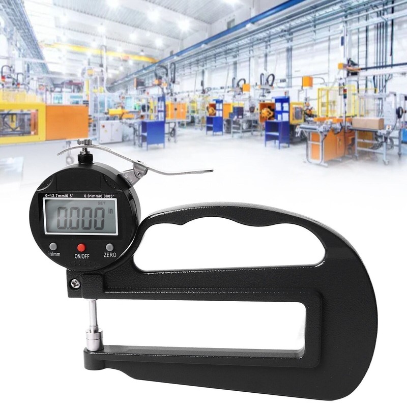 Digital Thickness Gauge 0.0005in 0.01mm Resolution 0 to 12.7 X 120mm Range