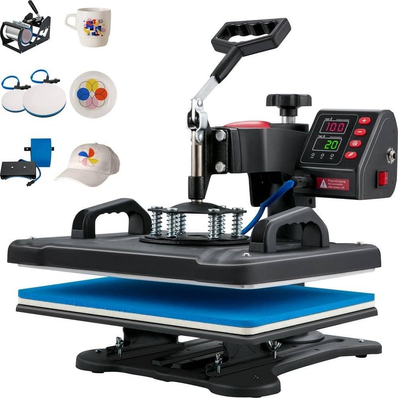 SKYSHALO 5 in. Heat Press 12 x 15 Machine, Digital Temp Control, Clamshell 900W