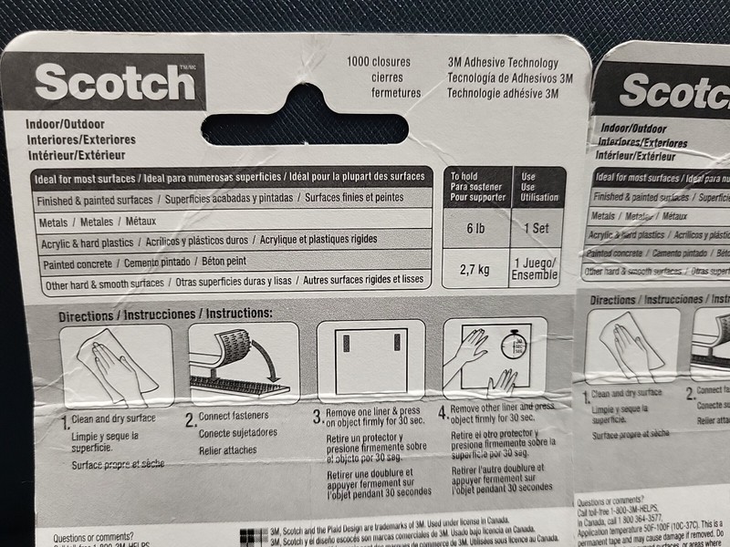 2 Pack - Scotch Extreme Fasteners 1 Inch Strips Indoor Outdoor Hold Up to 10 lbs gallery