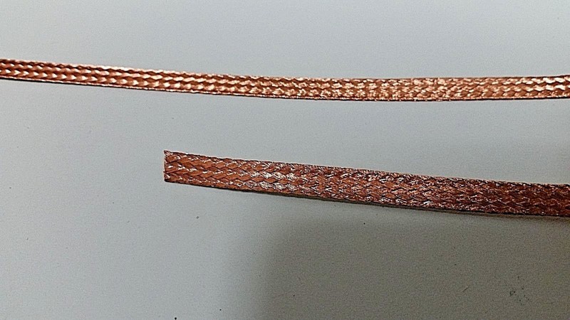 15 Ft’ Flat Braided BARE PURE Copper Wire 1/4″ Wide Ground Strap USA